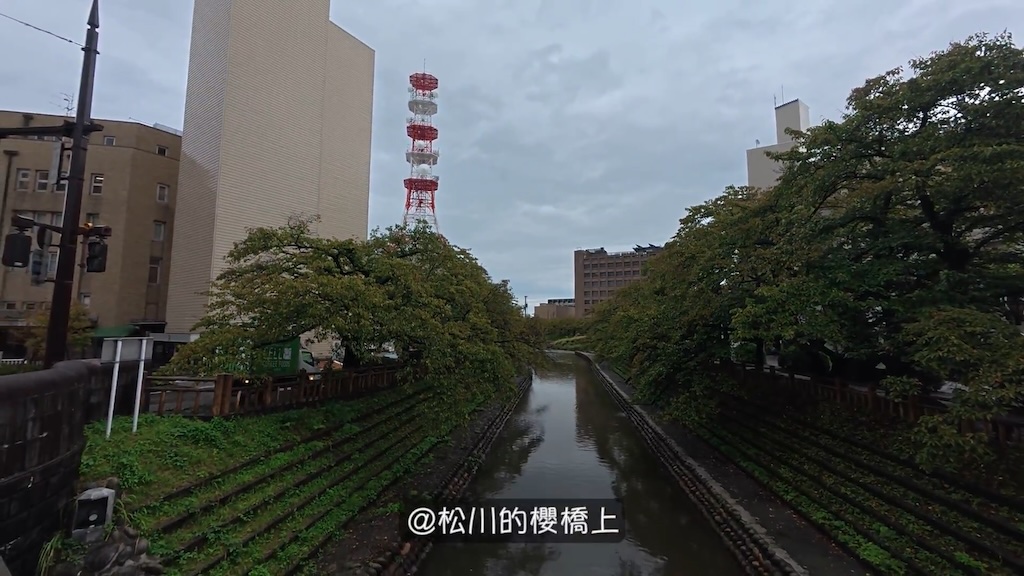 桜橋上的富山鐵塔